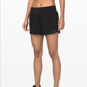 Black lululemon Hotty Hot Tall shorts